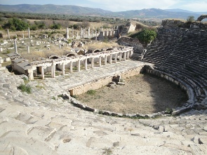 Artık kariye bölgesi Afrodisias antik kenti tiyatro